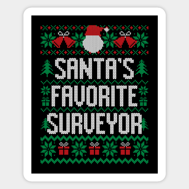 Santa's Favorite Surveyor Surveyor Sticker TeePublic
